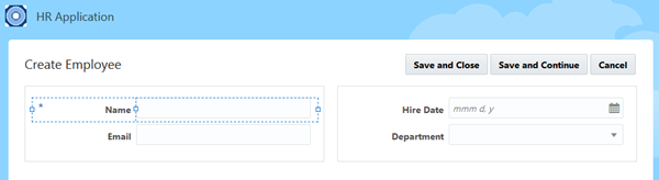 Create Employee page
