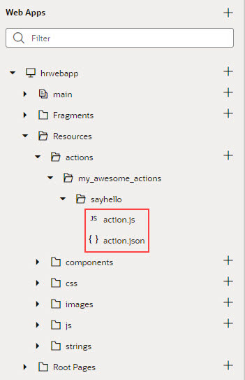 Description of custom-action-files-navigator.jpg follows