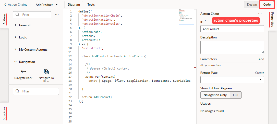 Description of jsac-action-chain-code-editor1.png follows Description of jsac-action-chain-code-editor1.png follows