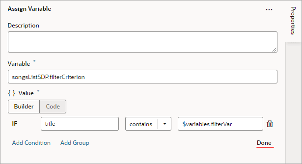 Description of jsac-assign-action-filter-builder1.png follows Description of jsac-assign-action-filter-builder1.png follows