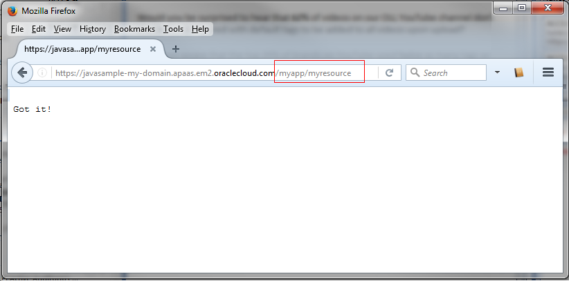 JavaSample application response