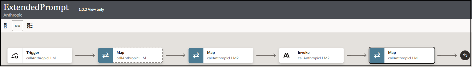The trigger connection, map action, map action, invoke connection, and map action are shown.