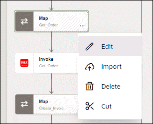 This image shows a Get_Order mapper icon being selected to display the Edit option.