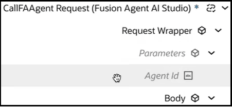 The Target section in the mapper is expanded to show Agent Id.
