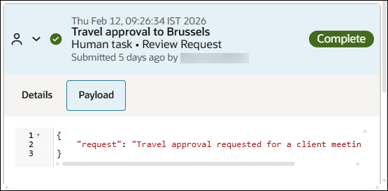 The payload associated with a human task.
