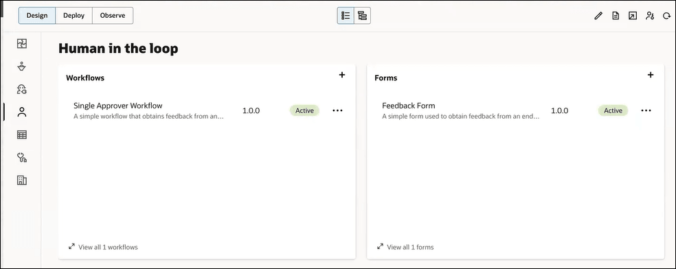 Automatically created workflow and form