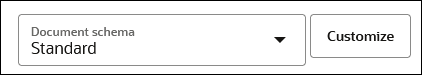 The Document schema list is shown. The Customize button appears to the right.