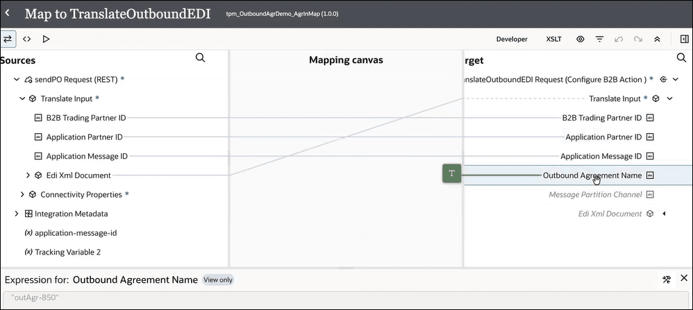 Outbound Agreement Name mapping
