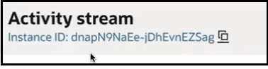 The Activity stream title is shown with the instance ID for that run of the integration. The Activity stream title is shown with the instance ID for that run of the integration.