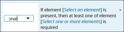 List Condition rule with links for select an element and for select two or more elements. List Condition rule with links for select an element and for select two or more elements.
