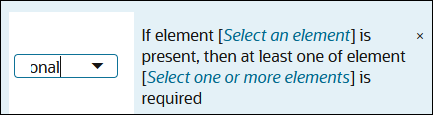 List Condition rule with links for select an element and for select two or more elements.