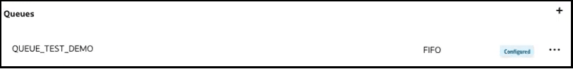 The queue is shown as configured. The queue is shown as configured.
