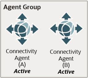 An agent group contains two active connectivity agents