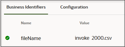 Business Identifiers dialog with Business Identifiers (which is selected) and Configuration columns.