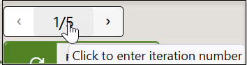 The iteration box is shown being clicked.