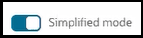 The Simplified mode toggle is enabled. The Simplified mode toggle is enabled.
