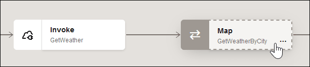 The invoke connection and map are shown. The map is being selected. The invoke connection and map are shown. The map is being selected.