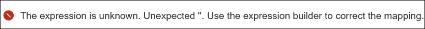 Error icon and message about the Sources section.