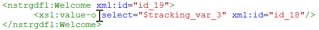 The code shows an error ("f" is missing at the end): xsl:value o