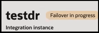 The instance name appears with the words Failover in progress next to it.