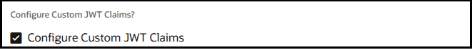 The Configure Custom JWT Claims check box is selected.
