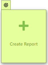 A Create Report button is shaded green, and a target icon appears above it