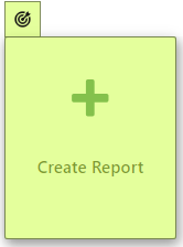 A Create Report button is shaded green, and a target icon appears above it