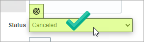 The box for a single-select dropdown list is shaded green, and a target icon appears above it