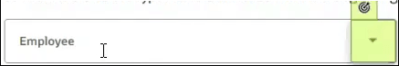 The box for the dropdown list is shaded green, and a target icon appears above it