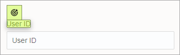 A User ID label is selected, rather than the User ID input field