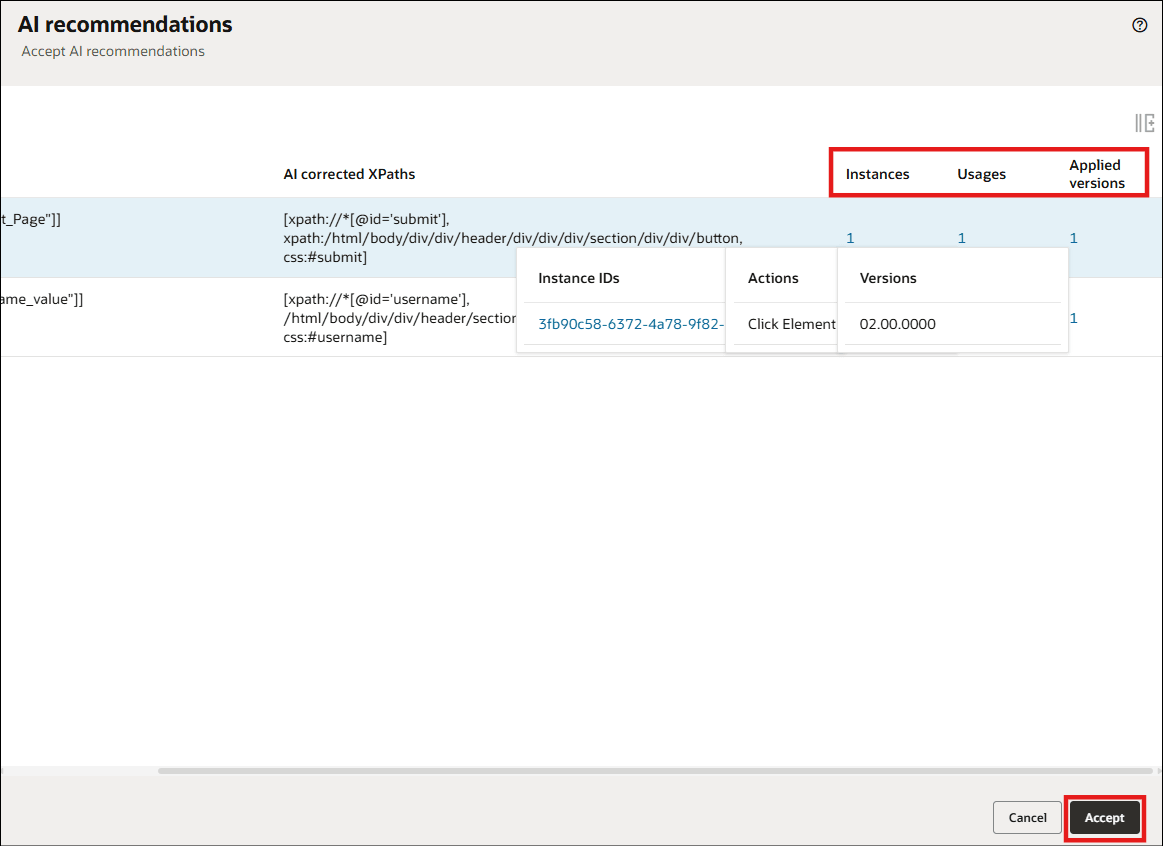 Analyze AI recommendations