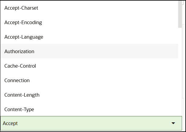 Request Headers page is displayed to show the Standard HTTP Headers tab, which includes a Detach button, Add icon, and Delete icon. Below this is the list of HTTP Header Names.