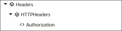 Mapper shows the Headers > HTTPHeaders > Authorization element. Below this is the ConnectivityProperties > EndpointProperties section, which includes the EndpointURI and SoapAction elements.