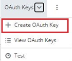 The options are OAuth Keys, Create OAuth Key, and View OAuth Keys.