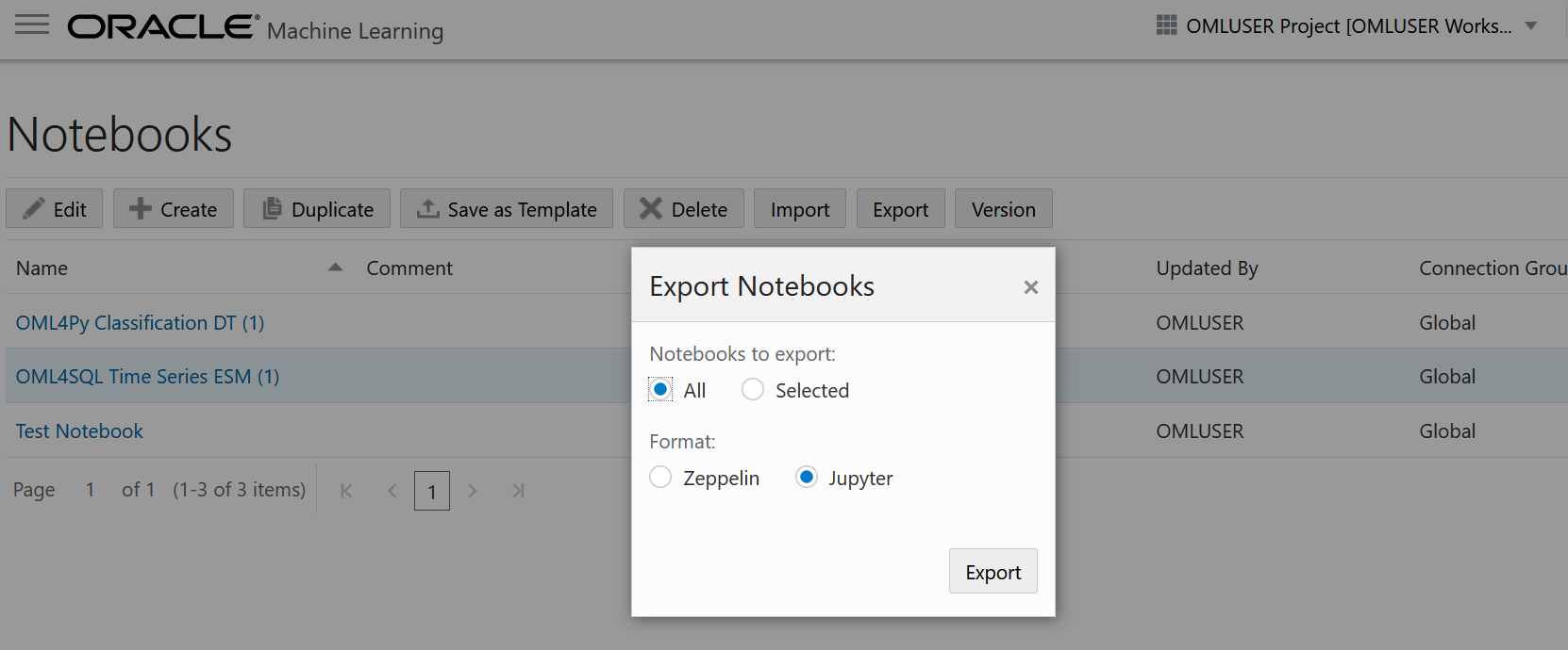 Supported Notebook Formats for Export