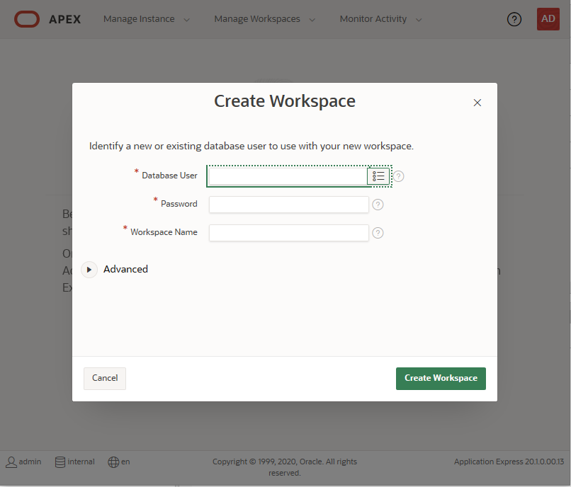 Description of adb_apex_create_workspace2.png follows