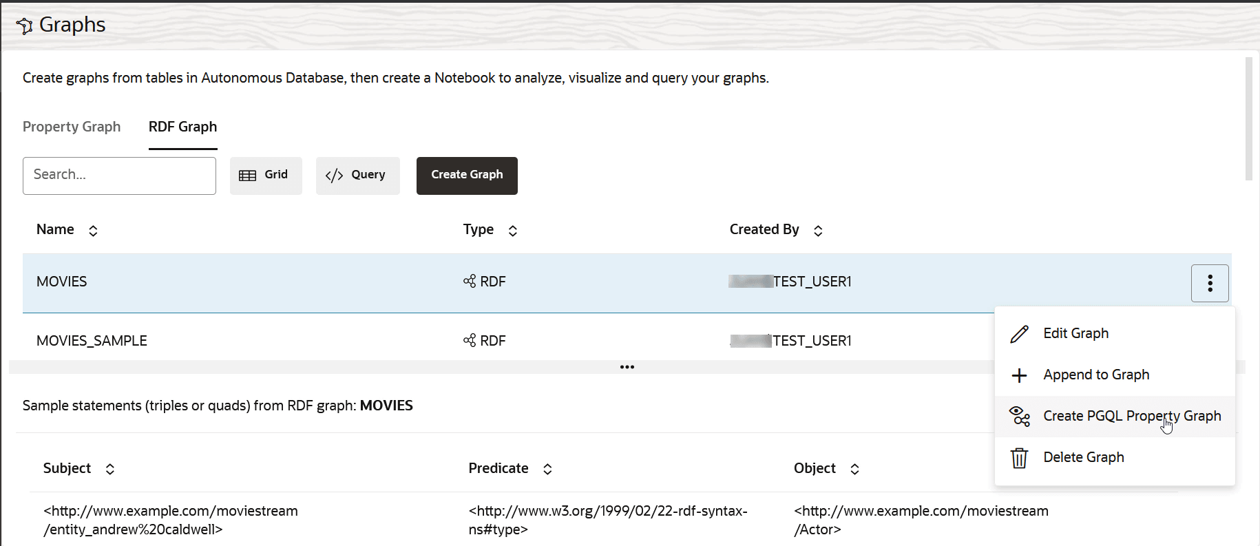 Description of create_pg_from_rdf_menu.png follows Description of create_pg_from_rdf_menu.png follows