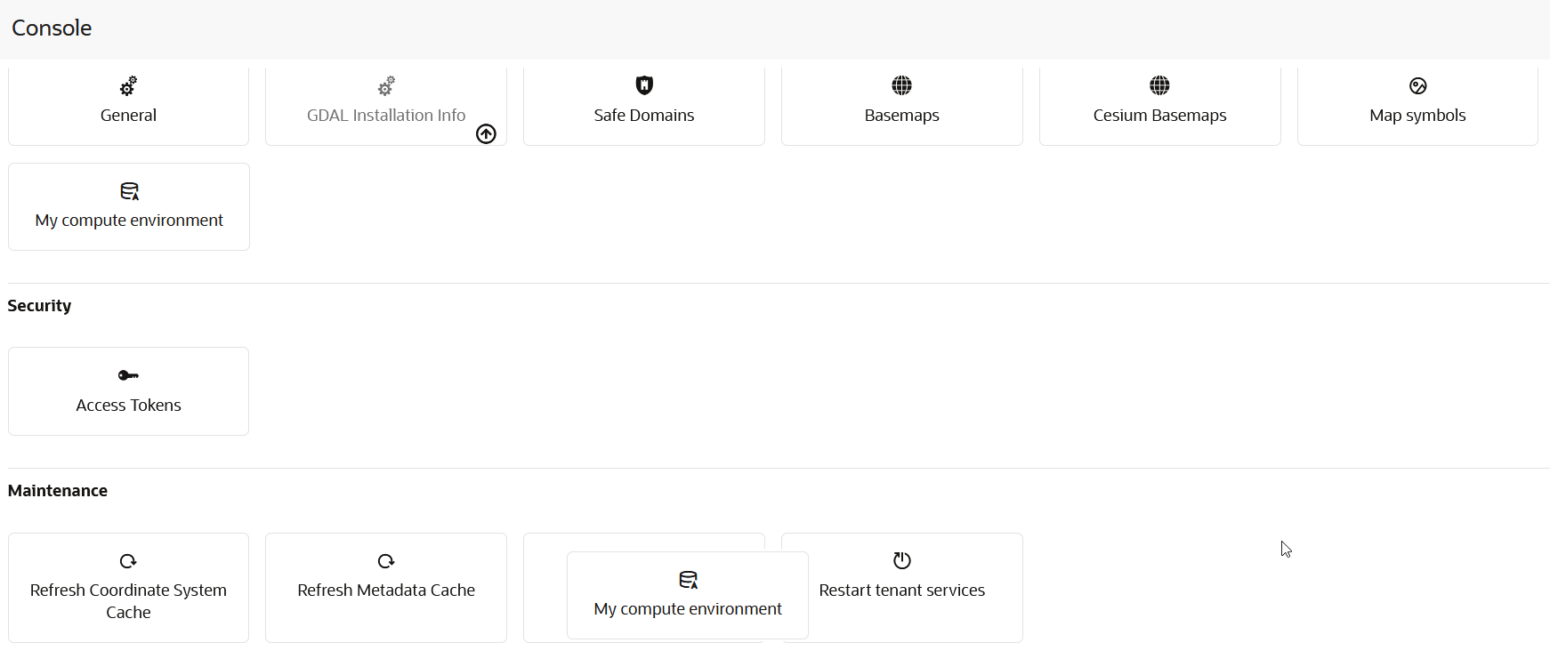 Description of console_page_without_compute.png follows