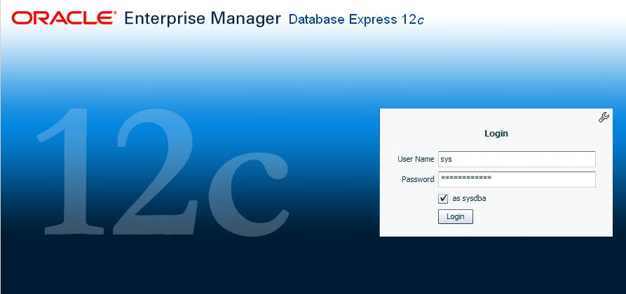 This screen shot shows the Login page for EM Express.