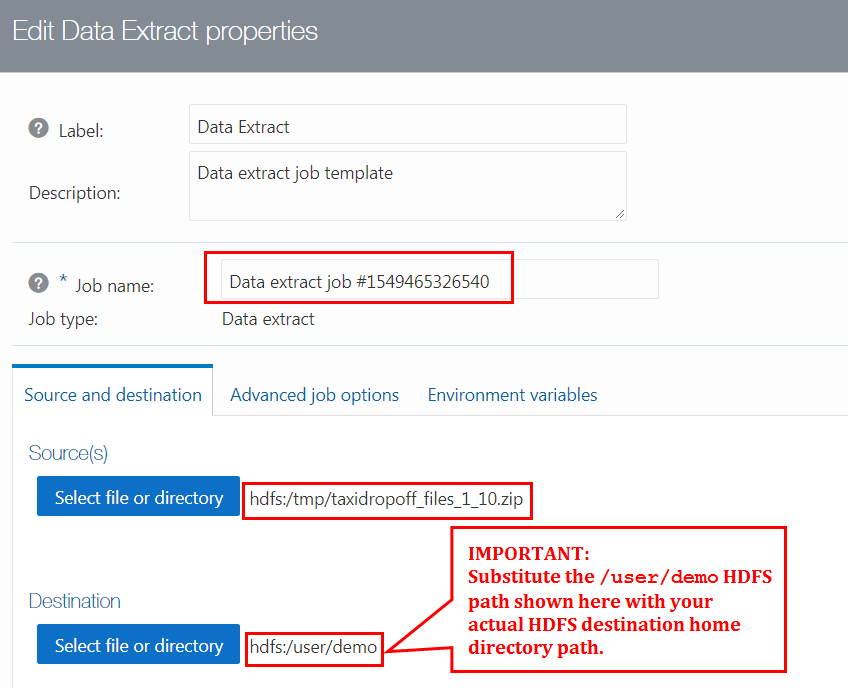 Description of the illustration 
                                new-extract-job.png