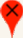 Image showing smaller red circle symbol, with a black “X” in the center.
