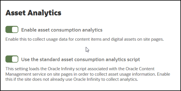 Asset Analytics setting