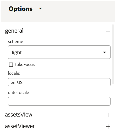 This image shows the Options tab in the UI Configurator.