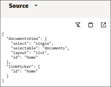 This image shows the Source tab in the UI Configurator.