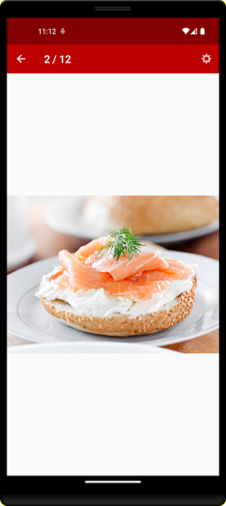 This image shows the preview of a bagel with cream cheese and salmon.