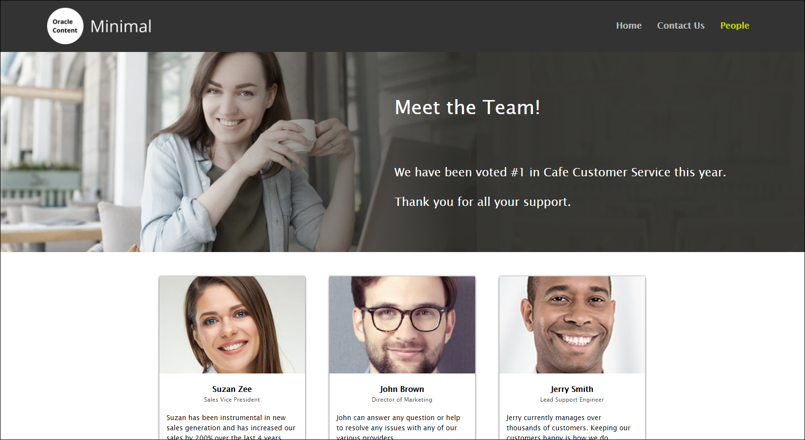 This image shows the contact us page for an Gatsby minimal site.