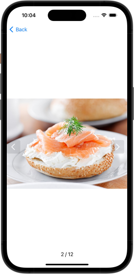 This image shows the preview of a bagel with cream cheese and salmon.