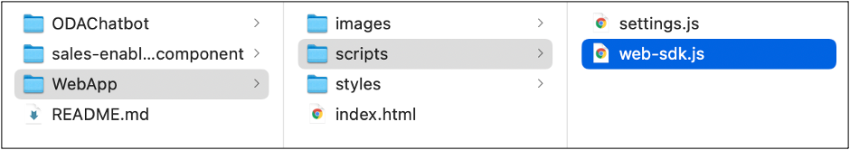 This image shows the Web-sdk file in the WebApp/scripts folder.