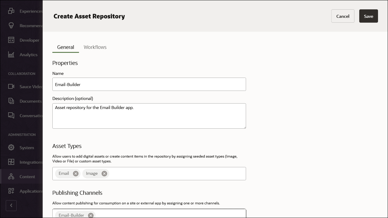 Create a new asset repository.