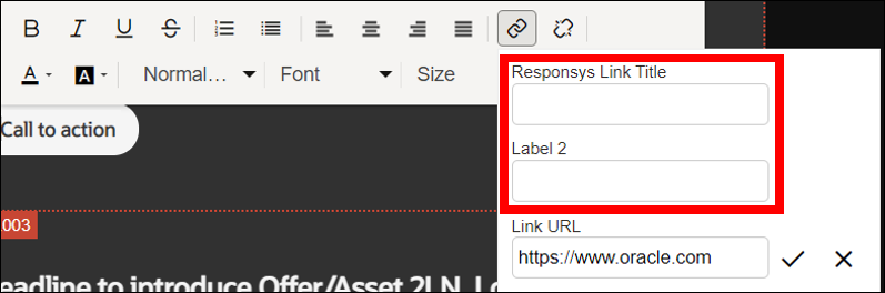 Custom link parameter fields